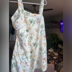 Linen Ruched Abercrombie Mini Dress